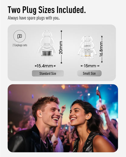 Hearprotek Concert Ear Plugs, 2Pairs Reusable high Fidelity Musician Ear Plugs for Concerts Loud Music-Noise Reduction Ear Protection earplugs for Rave,Festival,Music,Tinnitus Relief