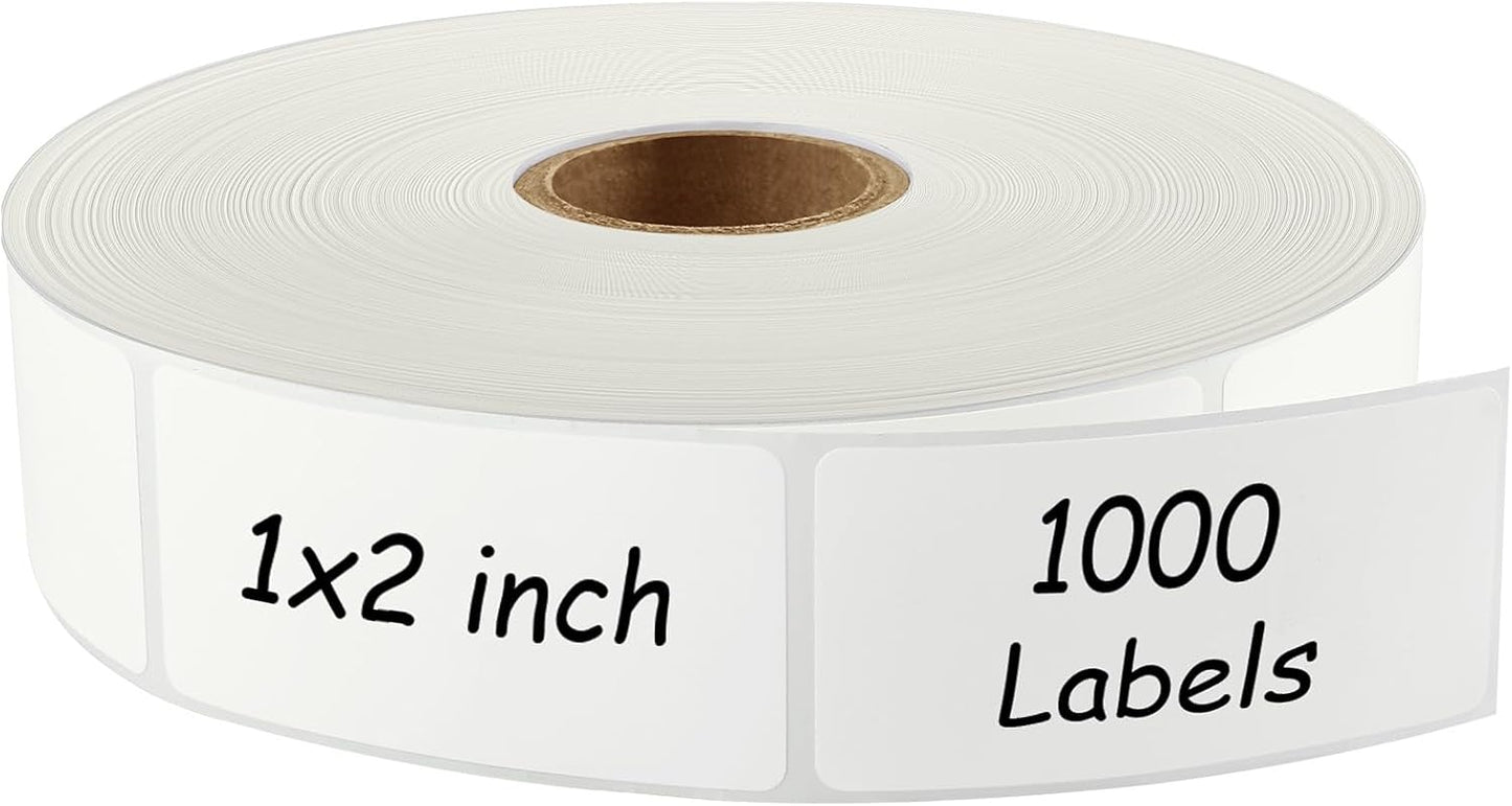 MaxGear 1000 Removable Freezer Labels 1x2 Inch | Waterproof Oil Resistant Stickers, No Residue for Food Containers, Pantry Jars, Organization Meal Prep, 1 Roll