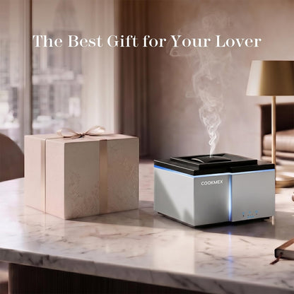 500ml Essential Oil Diffuser, Ultrasonic Aromatherapy Diffuser | All-Day Long-Lasting Cool Mist Humidifier with Remote Control, 7-Color Light, Timer, Auto-Off for Home, Bedroom (Silver)