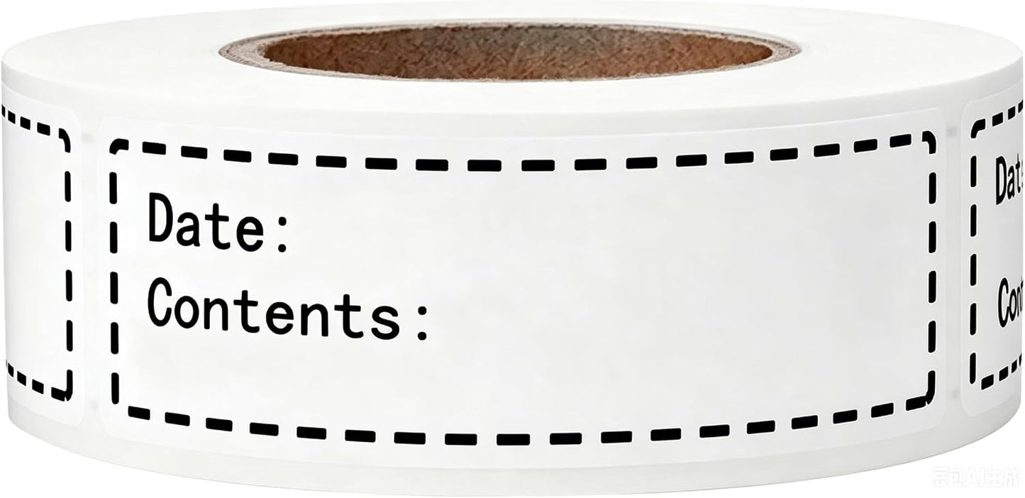 600pcs Removable Freezer Labels,1x3 Inch Food Storage Stickers Containers Date Stickers,Easy Clean and Write On Refrigerator Freezer Paper Label,No Residue,for Kitchen,Restaurants,Markets（Black）