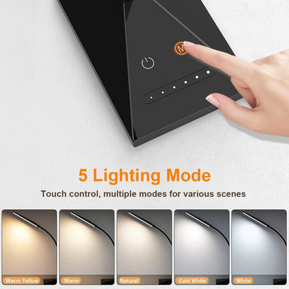 Vansuny Clip on LED Desk Lamp, Eye-Caring USB Reading Light for Home Office
