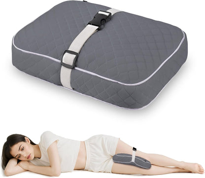 Knee Pillow with Adjustable Securing Strap for Side Sleepers | Fully Supports Knees & Thighs, Leg Support with Soft Strap, Aligns Spine, For Side Sleeping Between Legs, Orthopedic Relief