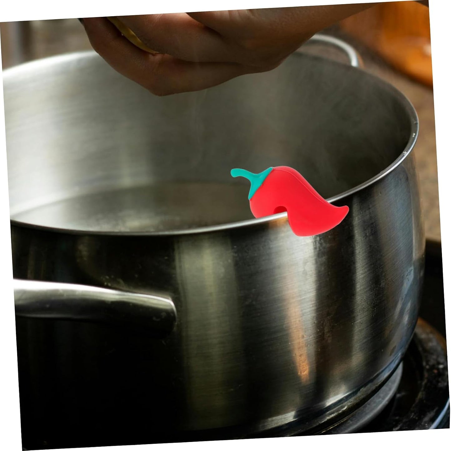 Garneck - Silicone Lid Lifter Rack Creative Pepper Shape Kitchen Spill Stopper Tool for Preventing Boil Overs for Various Pots and Pans