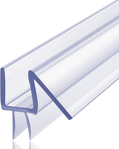 Butecare Premium Frameless Shower Door Bottom Seal Strip for Glass Doors - Shower Door Seal Sweep (1/4”x 39”, Clear Vinyl)