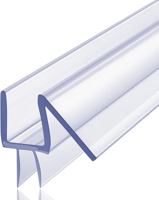 Butecare Premium Frameless Shower Door Bottom Seal Strip for Glass Doors - Shower Door Seal Sweep (1/4”x 39”, Clear Vinyl)