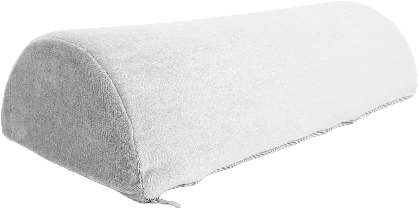 SUNGOOYUE Knee Pillow for Back Sleeping Memory Foam Half Moon Bolster Pillow for Legs Washable Cover Multi Use for Knee Ankle Foot Waist Neck Home Bed Office Nap