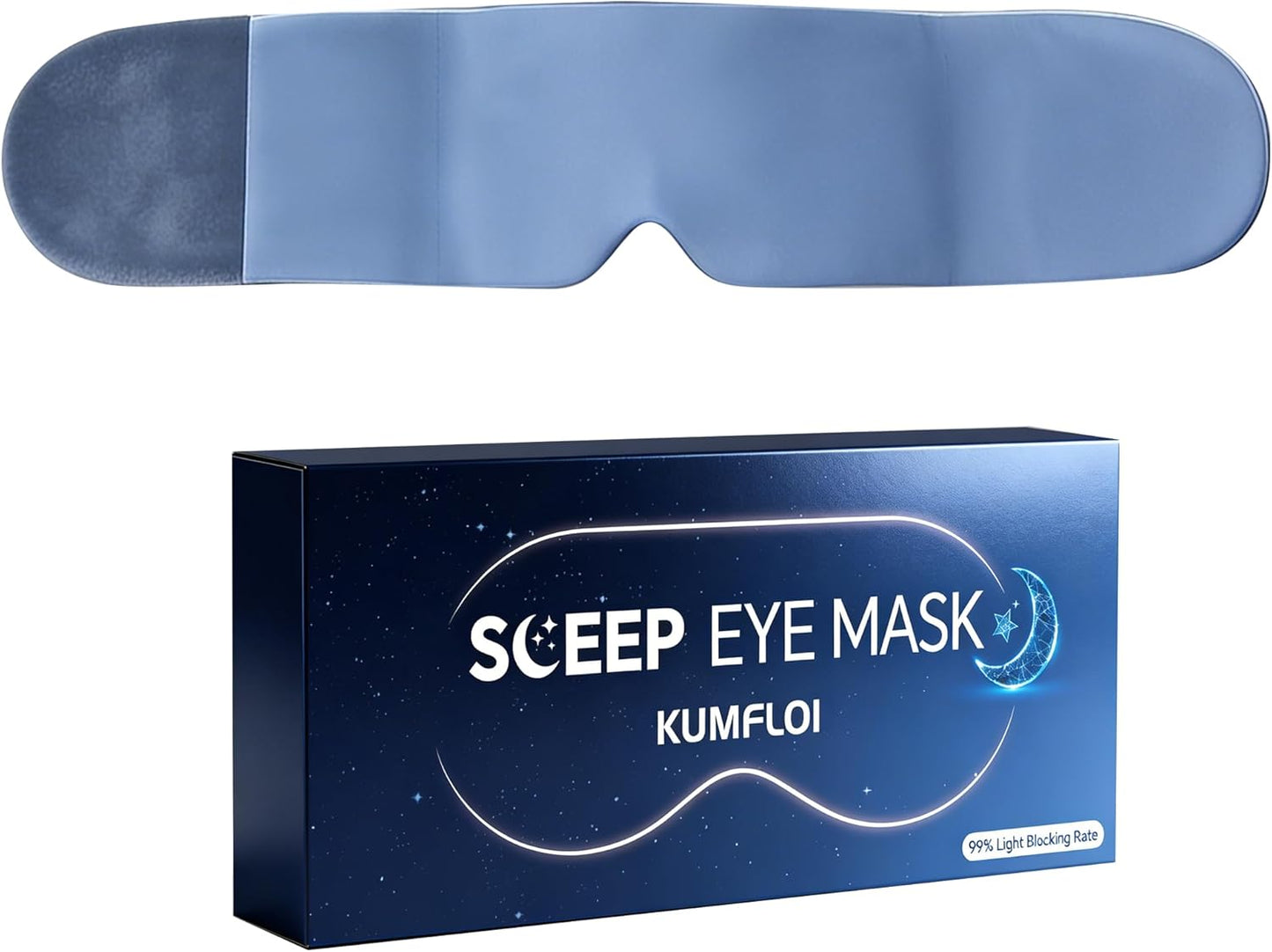 Weighted Sleep Mask for Side Sleepers, 100% Blackout Eye Mask for Sleeping with Adjustable Strap, Dual-Sided Cooling Silk & Warm Cotton Blindfold, Zero Pressure Eye Cover for Travel, Nap & Yoga