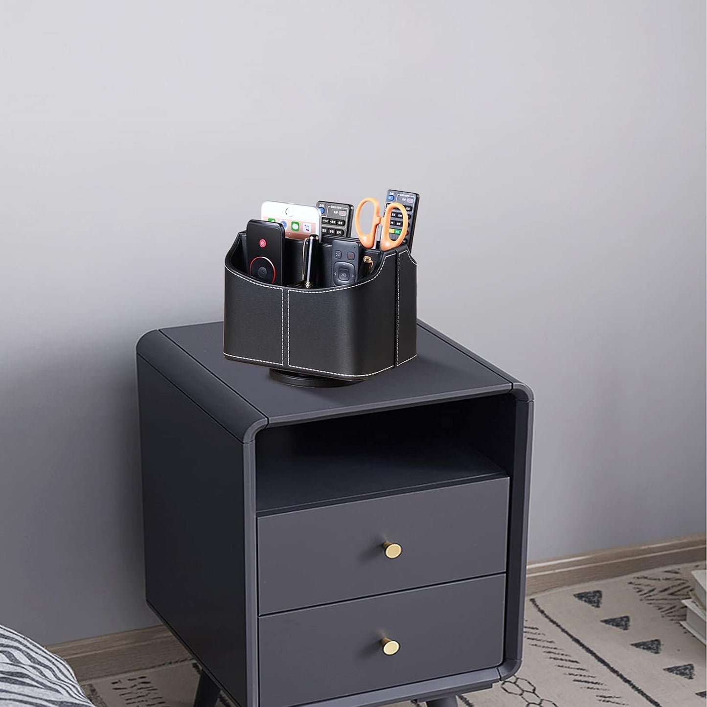 360° Rotatable Remote Control Holder,TV Remote Caddy for Nightstand Table