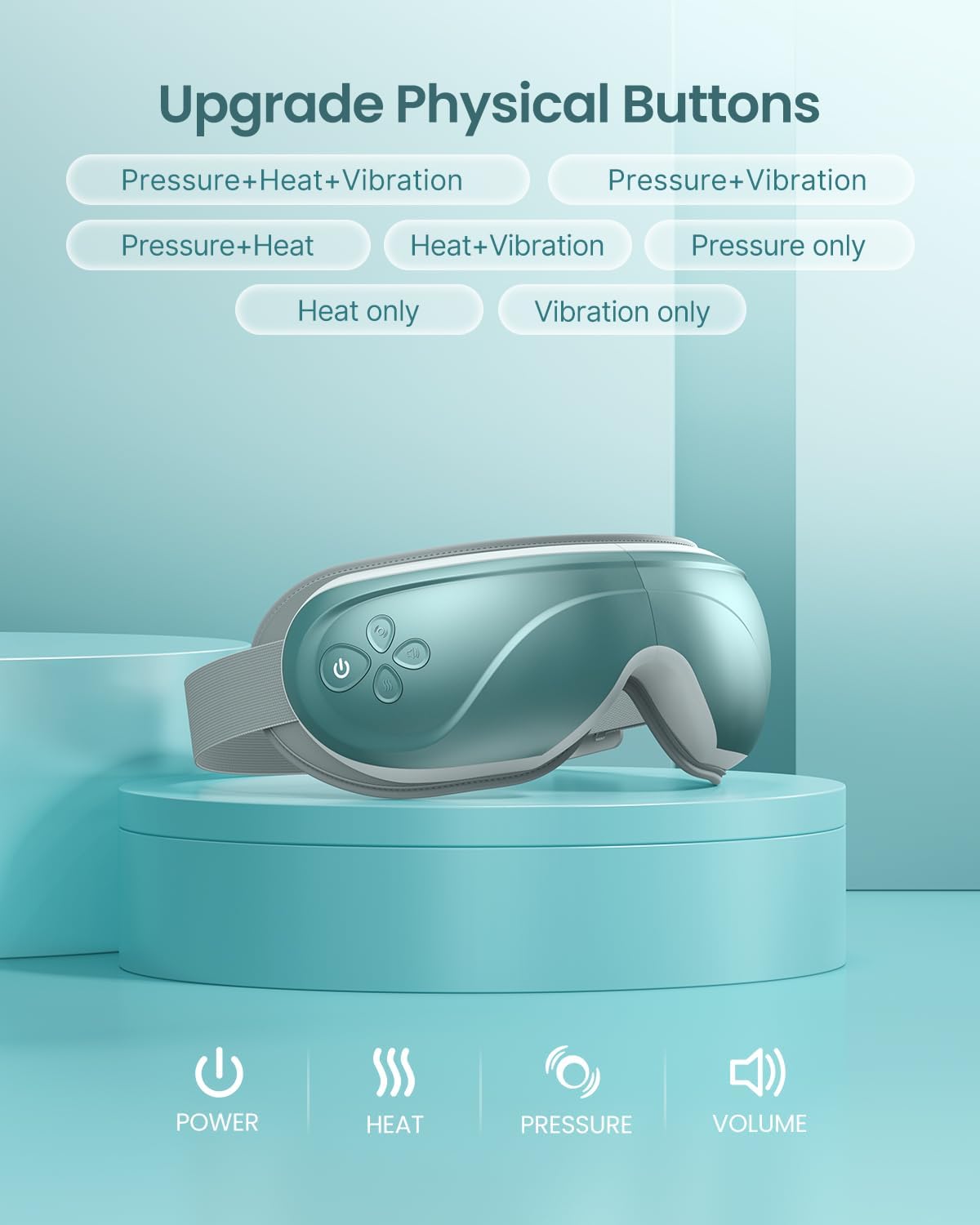 RENPHO Eyeris 1 Eye Massager with Heat, Sleep Mask with Remote Control | Vibration & Compression for Eye Strain and Head Tension, Bluetooth Music, FSA Eligible HSA, Black