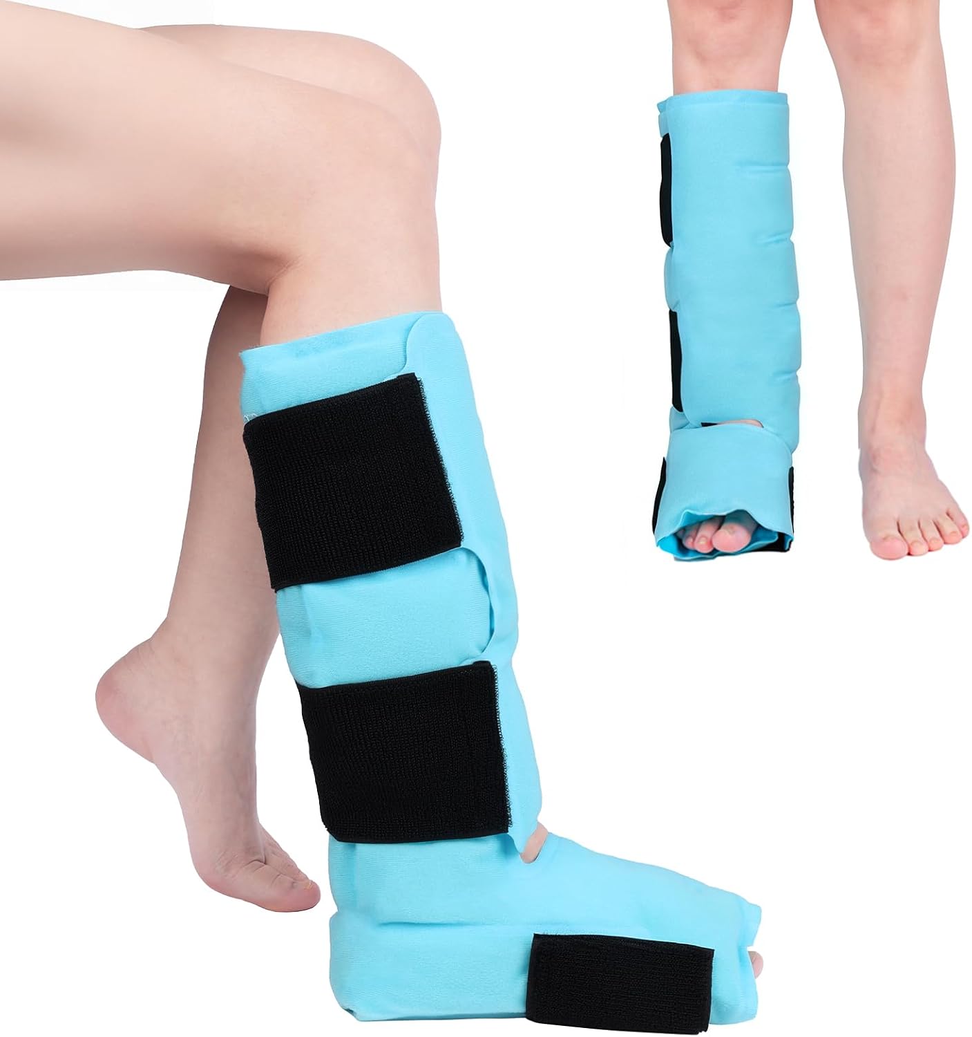 Comfytemp Ankle Foot Ice Pack Wrap for Plantar Fasciitis Relief, FSA Eligible HSA, Ankles Brace for Sprain Pain, Heel Spur, Swelling, Achilles Tendonitis, Hot Cold Gel Ice Pack for Injuries Reusable