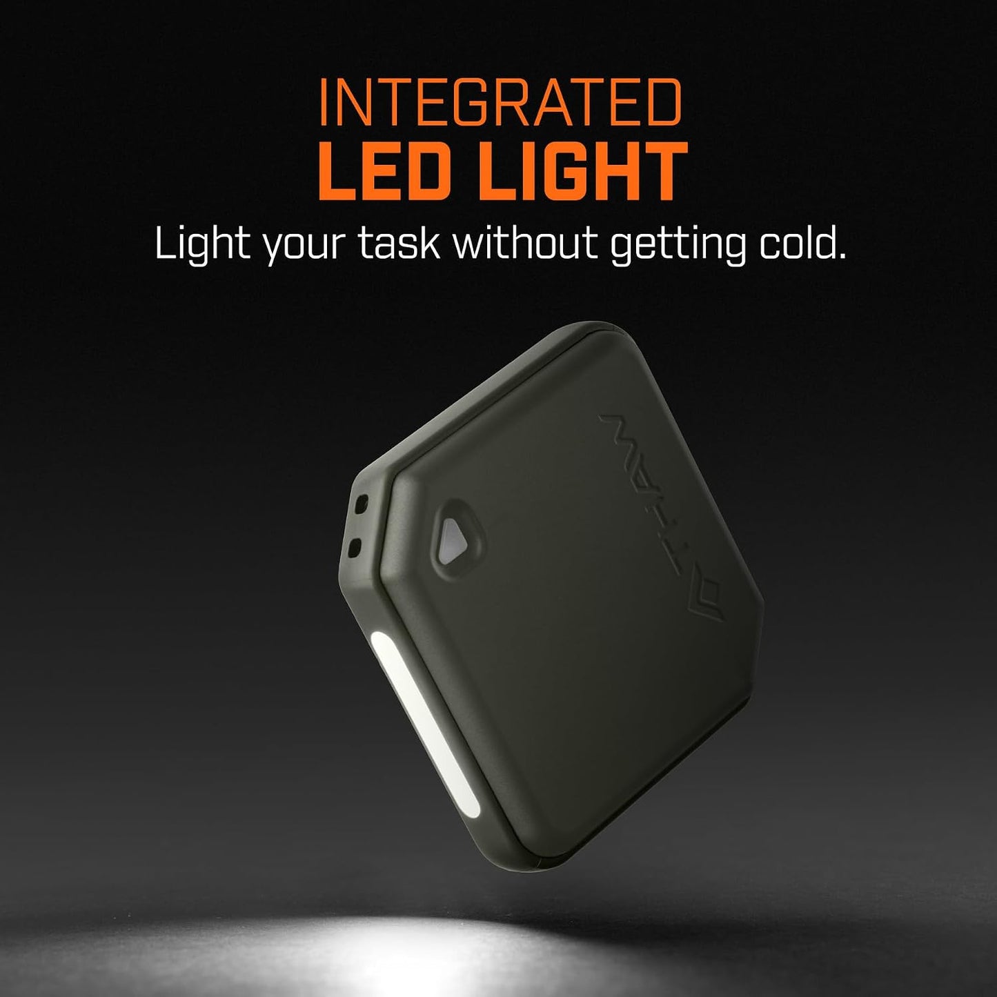 THAW Rechargeable Mini Hand Warmer | Double-Sided Heating, Up to 4 Hours, Rechargeable USB-C, Durable Impact-Resistant Construction, Integrated LED Light