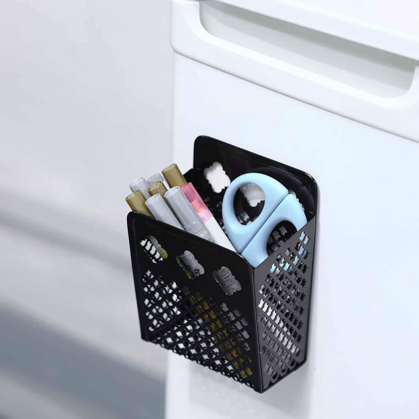 Magnetic Pencil Holder - Magnetic Locker Organizer | Pen Holder Locker Accessories for School and Office (1 Pack Black)