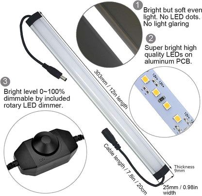 Motion Sensor Cabinet LED Lighting Kit. Plug in. Perfect to Work as Motion Activated Lighting for Under Cabinets Closets Wardrobe Hallway Stair Beds Garage Kitchen. 3-Light-Bar. Daylight White 5000K.