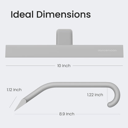 JustHang Shower Squeegee with Built-in Hook, 10-Inch Black | Award-Winning Design, All-One-Piece Soft-Touch Silicone, for Glass Door, Bathroom, Window, Mirror, Tile Wall, Car