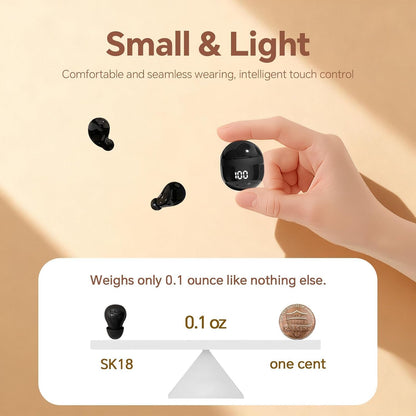 Small Mini Invisible Earbuds Small Mini Headphones Wireless Bluetooth | Low Profile Micro Smallest Tiny Discreet Hidden Earbuds for Work, Invisible Sleep Earphone Ear Buds for Small Ear Canals