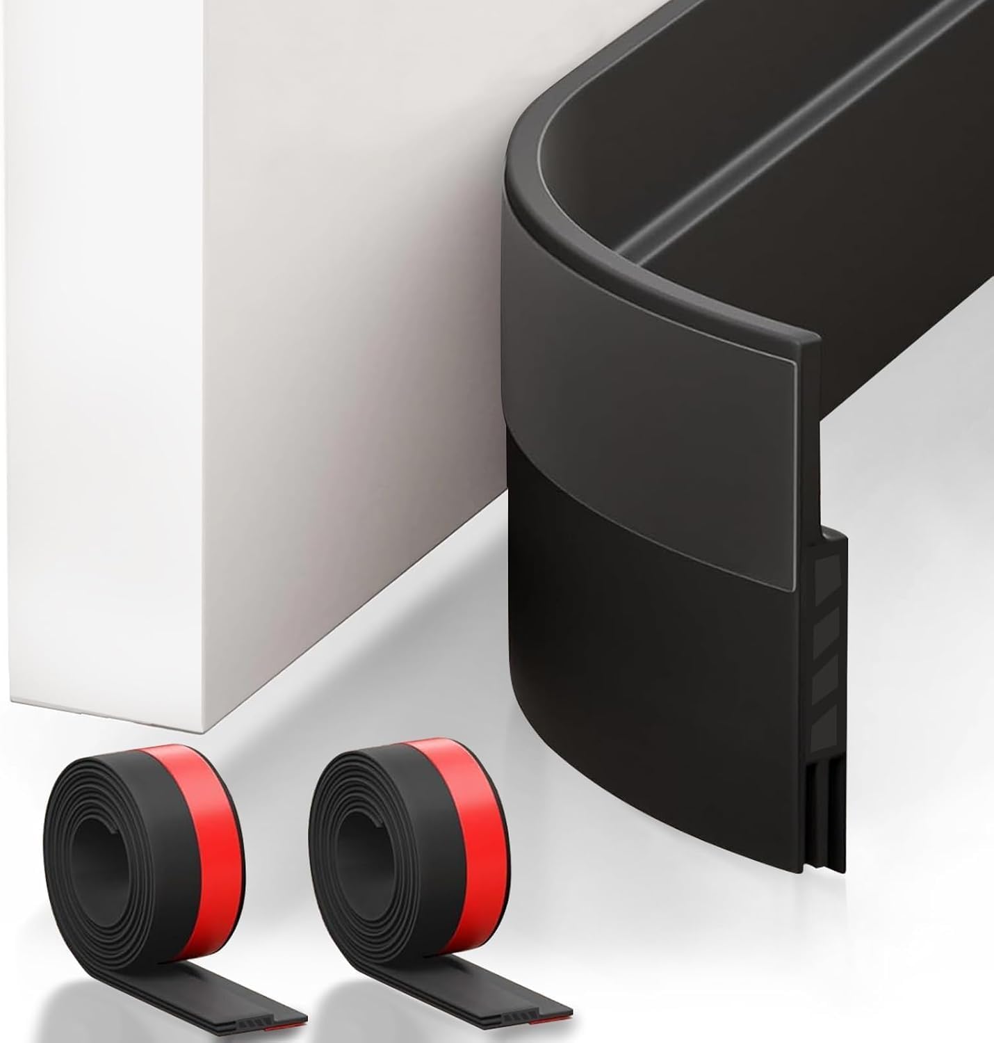 Suptikes 2 Pack Door Draft Stopper，Door Sweep for Exterior & Interior Doors,Door Bottom Seal Dust and Noise Insulation Weather Stripping Draft Guard Insulator, 2" W x 39" L,White