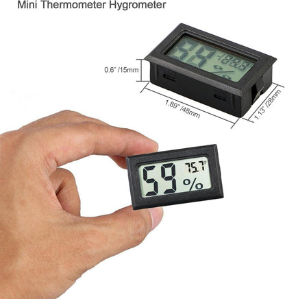 4-Pack Mini Indoor Temperature Humidity Meters Digital Gauge | Thermometer Hygrometer Fahrenheit (℉) Display for Reptile Tank,Jars,Guitar Case,Greenhouse, Garden, Cellar, Fridge, Closet