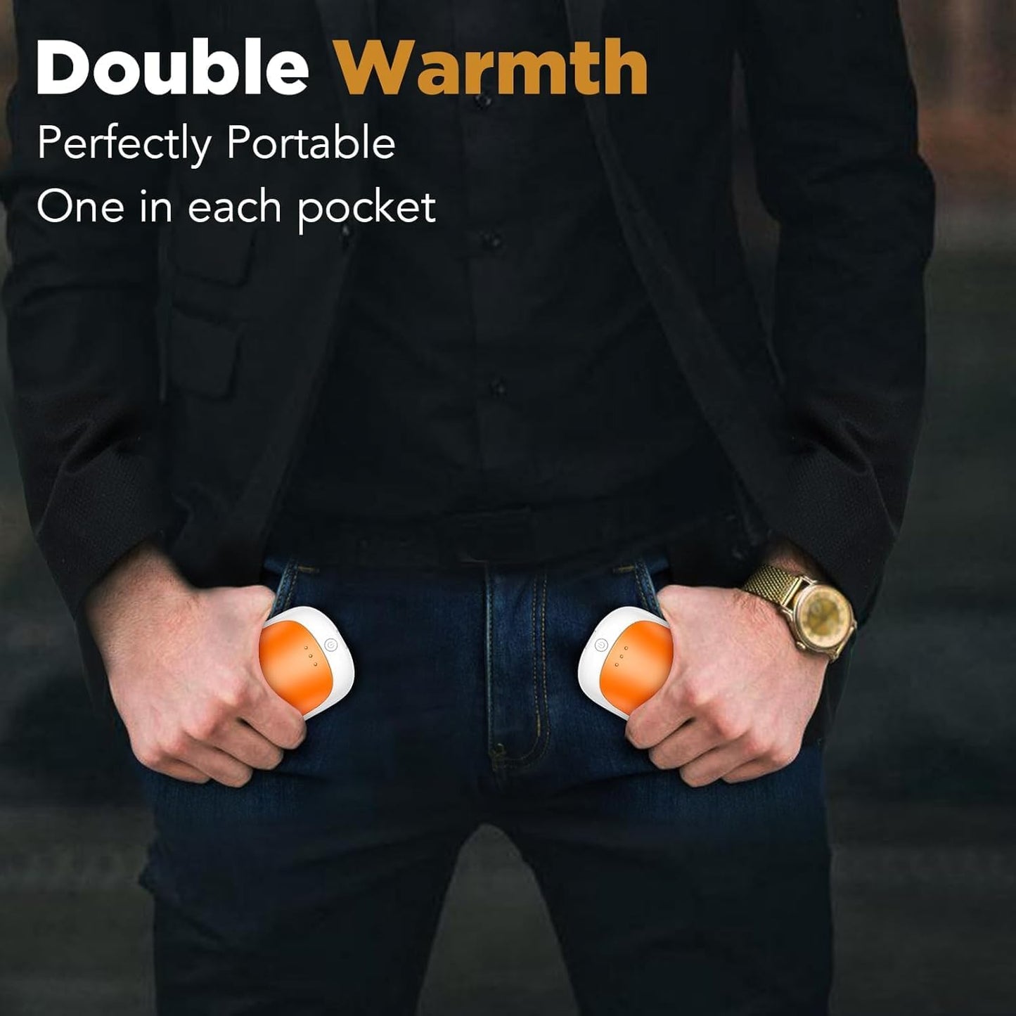 Lerat 2 Pack Hand Warmers Rechargeable, Portable Electric Hand Warmers Reusable, Portable Pocket Heater, Gifts for Men Women Kids, Hunting, Golf, Camping Accessories