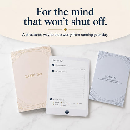 Worry Journal for Anxiety Relief & CBT Guided Prompts, Mental Health Gift