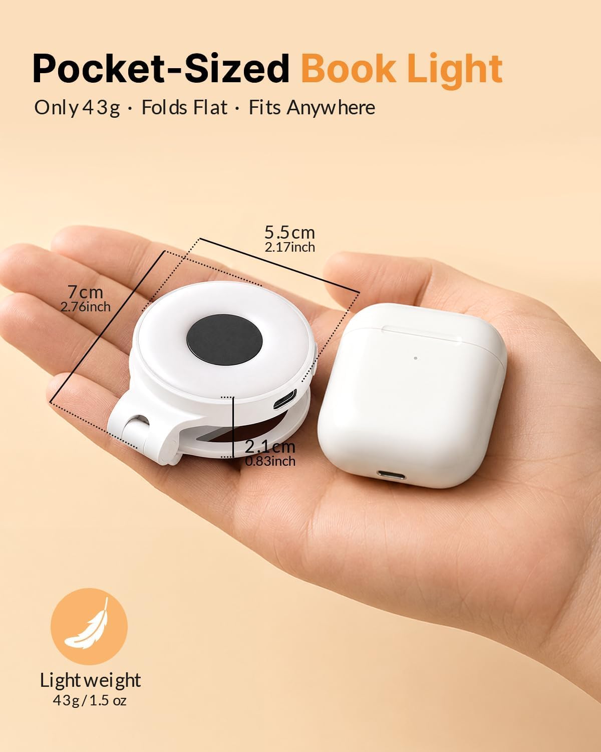 18 LED Rechargeable Clip On Book Light | 3 Color Temperatures, Stepless Dimming, Timer & Memory Function, Wide Beam Lighting, Bed Reading and Travel Use