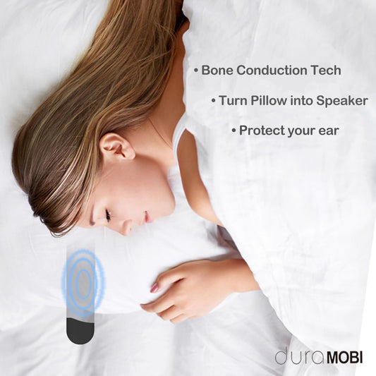 Bone Conduction Under Pillow Sleep Speaker, Ultra-Thin Bluetooth 5.3 Bedside Speaker, TF Card Slot, Auto-Off Timer, Private Audio for Side Sleepers & Light Sleepers (C807-Black)