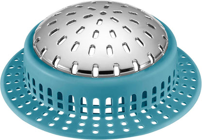 Aluvor Bathtub Drain Hair Catcher Shower Drain Cover Sink Drain Protector | Bathroom Sink & Bathtub Drain Strainer for Pop-Up & Regular Drains, grey