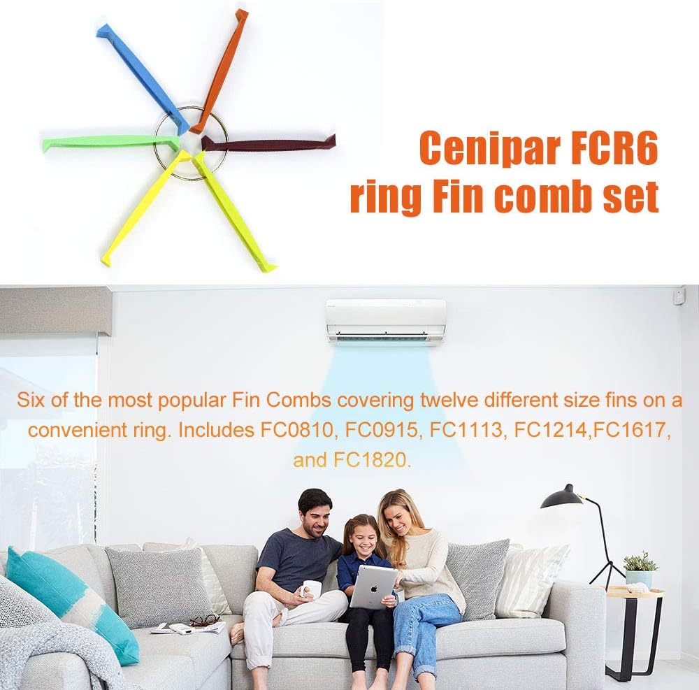 Cenipar 2PCS Air Conditioner Condenser Fin Comb Set Include FCR6 Fin Comb and Stainless Radiator Fin Comb Compatible with Air Conditioner HVAC Fin Comb Straightener