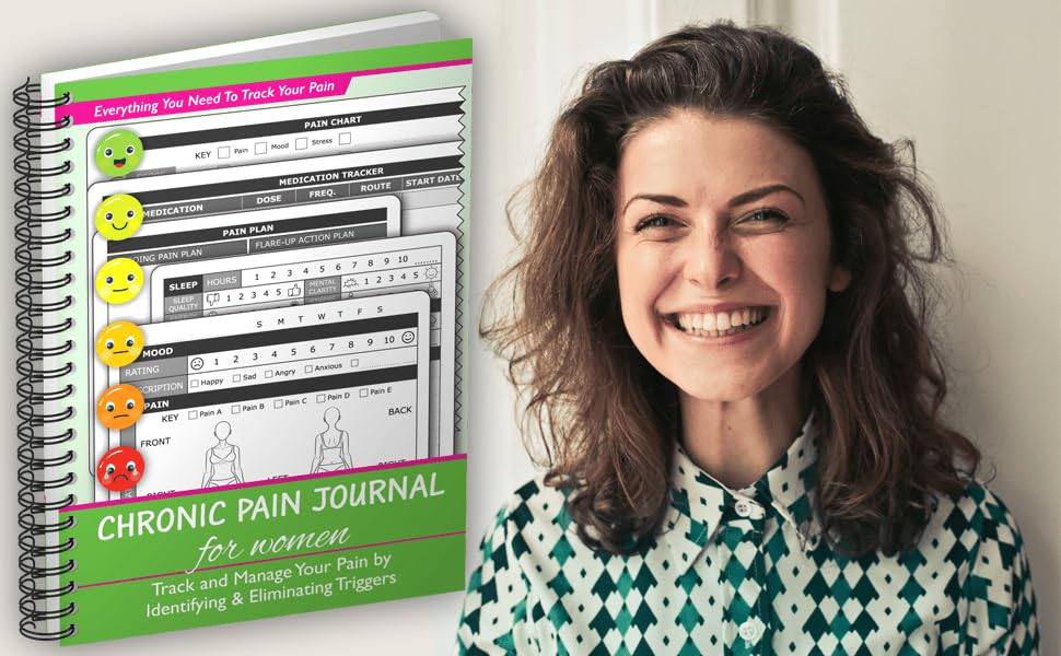 OptiLiving Publishing Chronic Pain Journal For Women – Track and Manage Your Pain by Identifying & Eliminating Triggers | A5 Spiral Bound