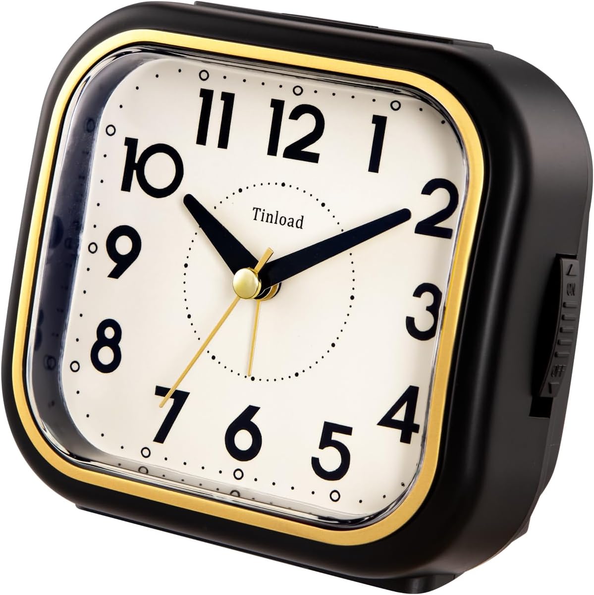 Tinload 4.3" Vintage Retro Analog Alarm Clock, Super Silent Non Ticking Clock with Manual Light, Snooze, Battery Operated, Simply Design, for Living Room, Bedroom, Bedside, Desk(Blue-V2)