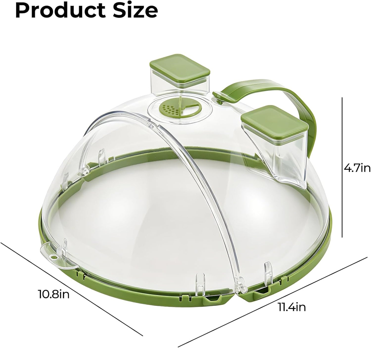 UFORU 10-Inch Foldable Microwave Splatter Cover for Food with Water Steamer | Clear Plate Cover with Handle Helps Contain Food Splatter Guard,Collapses for Compact Drawer or Cabinet Storage,Space-Saving