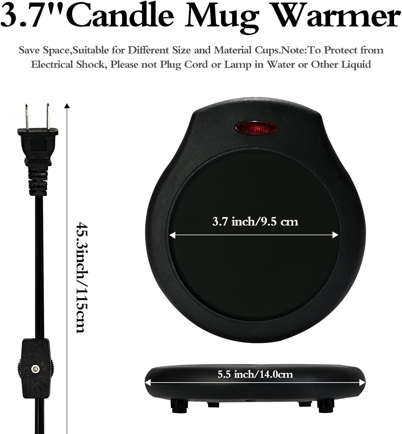 ASAWASA Candle Warmer for Large Jar, Coffee Mug Warmers | Safely Releases Scents Without a Flame, Melt Candle Quickly, Enjoy Your Warm Coffee Tea. Gifts for Festival Birthday Women