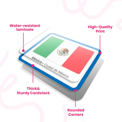 Menique Flags of the World Memory Matching Game – 100 Cards, 50 Countries & Capitals – World Flags Flash Cards for Kids & Adults – Color-Coded by Continent
