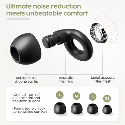 Sleep Earplugs - 45dB Highest SNR Noise Cancelling Ear Plugs for Sleeping, Side Sleepers - Ultra Soft Reusable Silicone Hearing Protection for Snoring, Travel, Concerts & Noise Sensitivity
