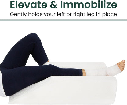 Xtra-Comfort Leg Elevation Pillow- Leg Wedge for Knee, Swelling, Elevation, After Surgery Must Haves - Post Surgery, Knee Pain Relief - Breathable for Knee, Ankle and Foot - Improve Blood Circulation | After Surgery Must Haves - Post Surgery, Knee Pain