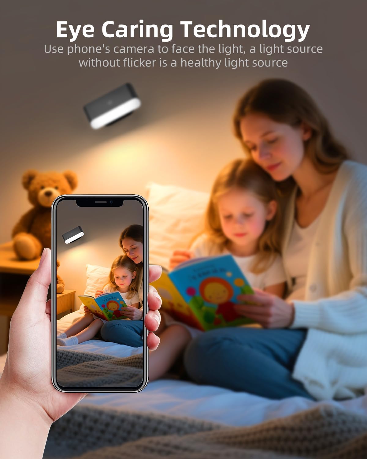 Battery Operated Wall Sconce Set of 2, Rechargeable LED Wall Mounted Light with Remote Control, Stick On Magnetic Wall Lights for Bedroom, 3 Modes Dimmable Bedside Reading Wall Lamps for Bedroom | Rechargeable Wall Lights, 3 Lighting Modes, Easy Stick-on