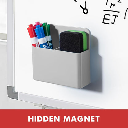 BEYGORM Plastic Magnetic Pen Holder, Powerful Magnet, 2 Pack | Classroom Must Haves, Dry Erase Marker Holder for Whiteboard, School Locker Organizer, Pencil Cup for Refrigerator(Black)