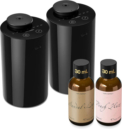 Airversa AN8 Waterless Essential Oil Diffuser Starter Kit, Black
