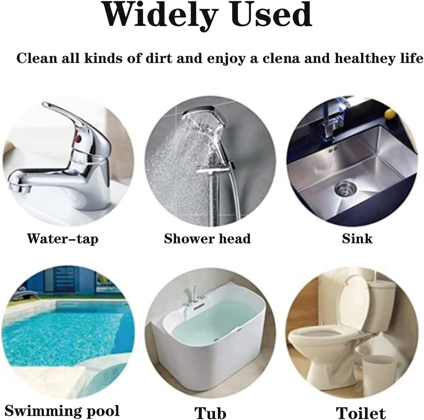 Pumice Toilet Cleaner 17in, Hard Water Stain Remover for Pool & Tub, (1+8) | Natural pumice set. Removes rust, lime & hard water rings from tubs, pools & tiles. Long handle. Easy refill.