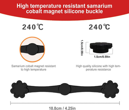 Air Fryer Magnets Silicone Buckle for Parchment Paper Liners, High-Temp Resistant Air Fryer Accessories, Safely Lock Paper from Heating Element or Covering Food, Prevent Burning (Red)