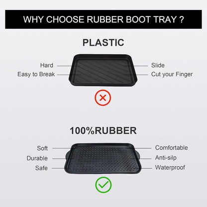 1 Pack Rubber Small Boot Tray for Entryway,Boot Mat,Shoe Tray,Shoe Mat for Indoor and Outdoor Use, 27.95"x 15.74" (Pack of 1)
