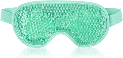 Plush Cooling Eye Mask with PVC Gel Beads, Cold & Hot Compress Sleep Mask with Blackout Design, Reusable Ice Bead Mask for Headache, Migraines Relief & Puffy Eyes(Grey)