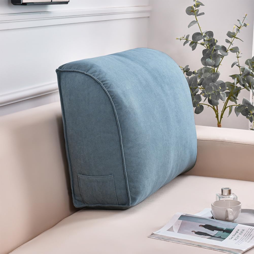 YURRO Extra Thick Sofa Back Cushion Wedge Pillow for Couch&Bed,Large Back Lumbar Support Pillow Reading Pillow,Waist Support Pillow Headboard Cushion with Removable Cover, 23.6x17.7x7.8inches, Brown