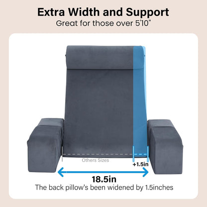 ENITYA 21" Reading Pillow for Bed with Firm Back Support & Big Pockets