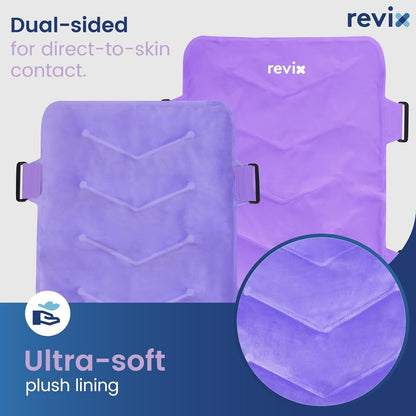 REVIX XXL Full Back Ice Pack Wrap, Reusable Gel Cold Compress for Upper and Lower Back, Long-Lasting Flexible Ice Pack for Muscle Fatigue, Soreness, and Post-Workout Recovery