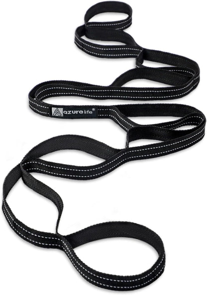 A AZURELIFE Premium Durable Stretch Straps with Loops, Stretching Strap for Physical Therapy, Multi-Loop Yoga Strap Fitness Exercise Strap for Yoga, Pilates, Dance, Flexibility&Exercise