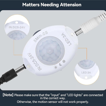 Under Bed Lights Motion Sensor COB LED Strip, 6.56Ft 3000K Warm Motion Activated LED Light Strip for Bedside, 24V Dimmable Motion Sensor Night Light COB Strip for Under Cabinet Stair Closet
