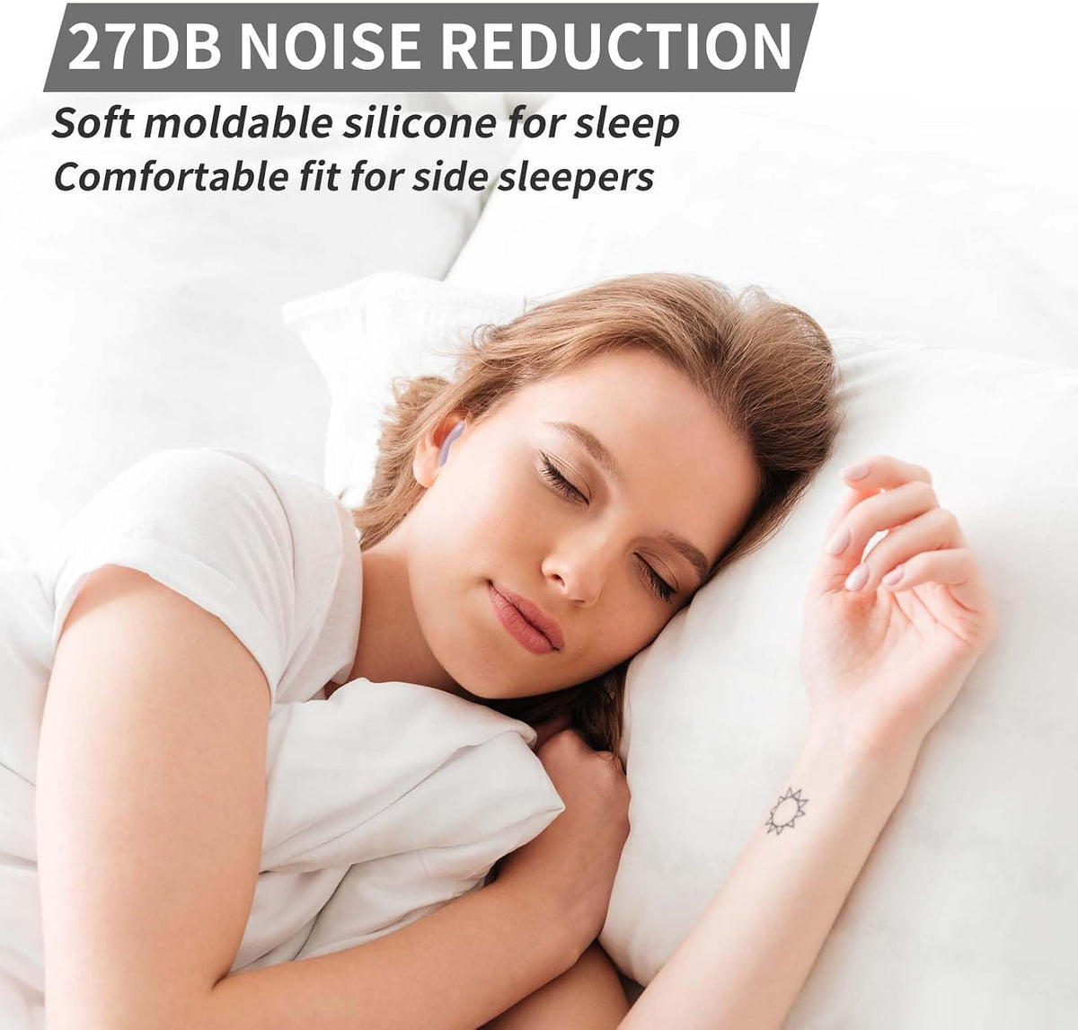 LYSIAN Moldable Silicone Ear Plugs for Sleep and Swim, 5 Pairs, Blue
