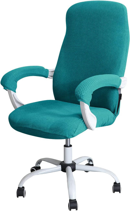 FORCHEER Office Chair Armrest Cover with Zipper 15inch Stretchable Water Resistant Computer Office Chair Arm Rest Slipcover for Desk Chairs Arm 2Pack-Army Green