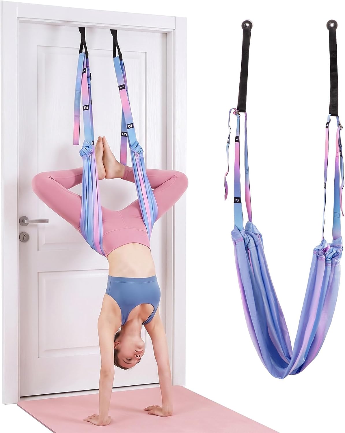 Aerial Yoga Rope for Door,Yoga Door Swing,Leg Stretcher Strap | Stretching Strap,Backbend Training Rope, Flexibility Trainer Stretching Equipment Assist Stretch for Gymnastics