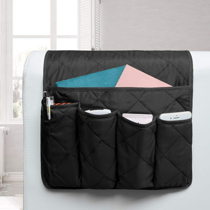 5 Pockets Remote Control Holder, Magazine Rack, Space Saver Organizer, Draped Over Sofa, Couch, Recliner Armrest
